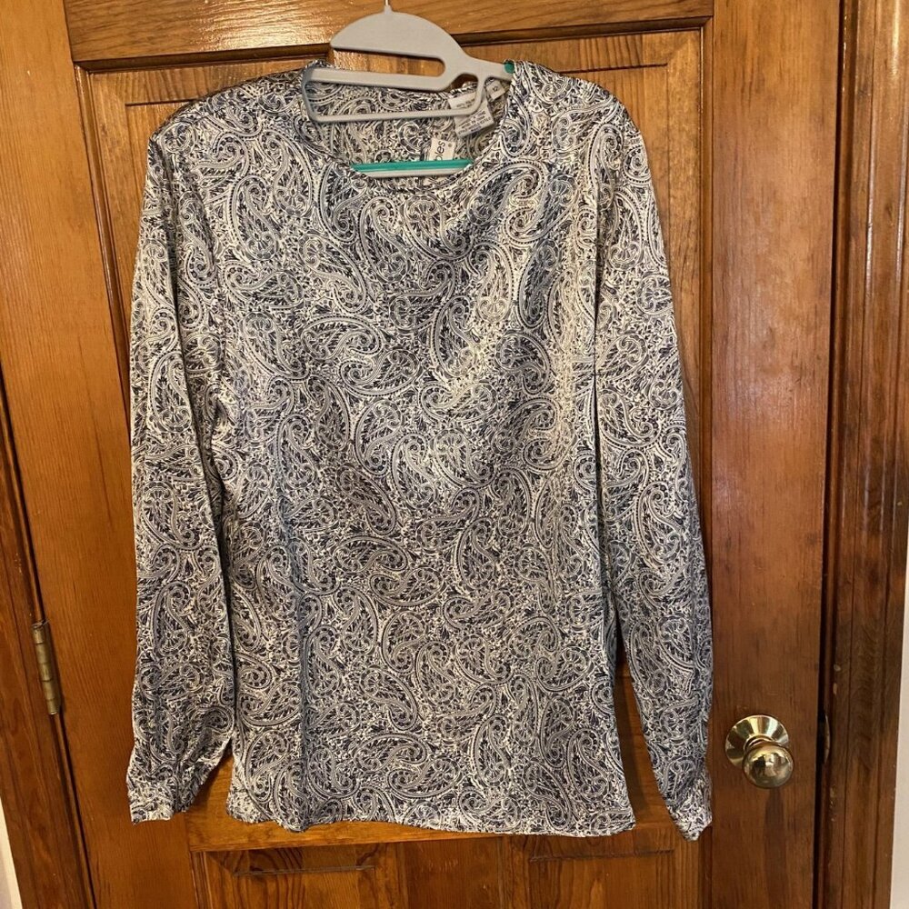 New JH Collectibles Gray Paisley Blouse - Size 12